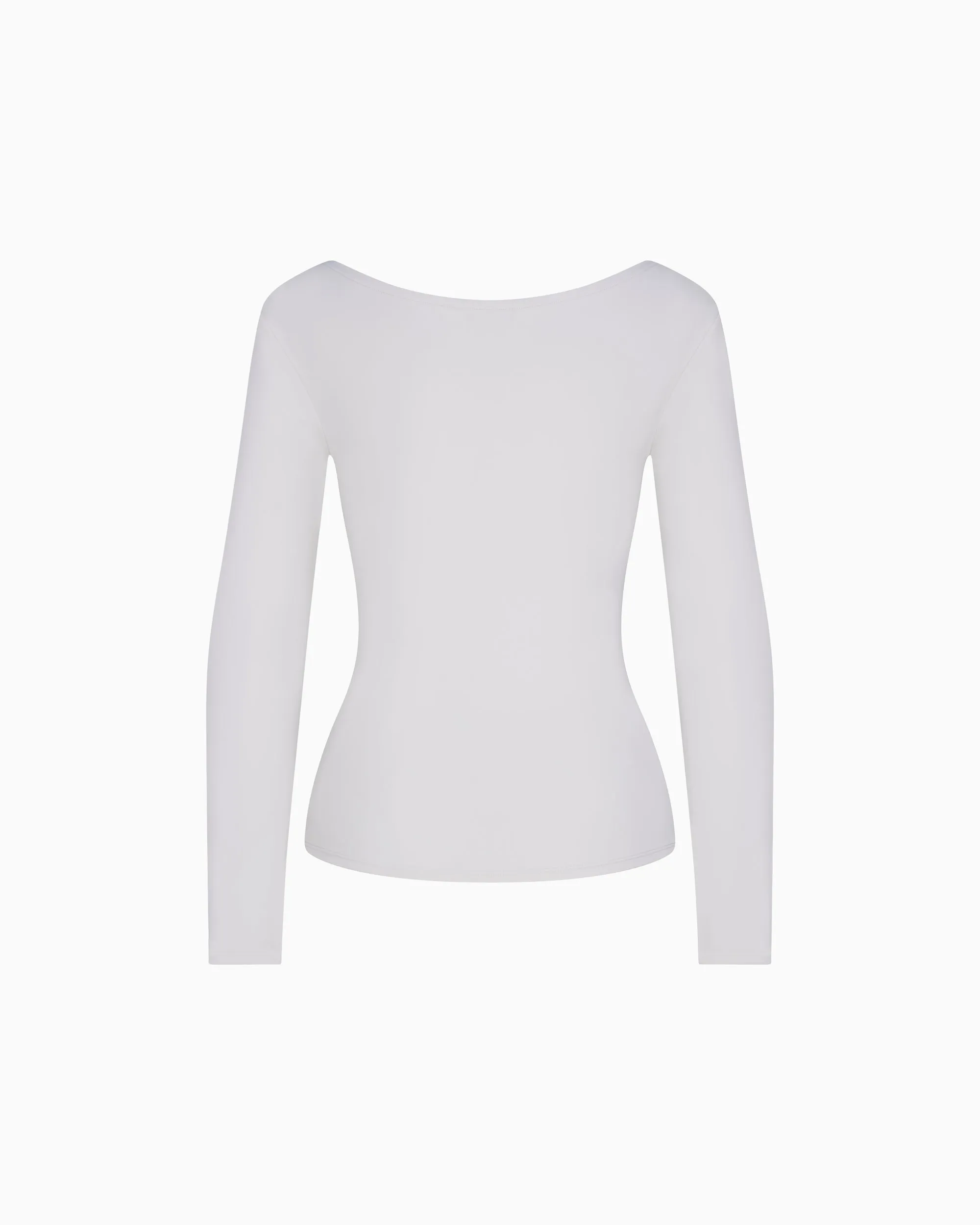 Smooth Stretch Boat Neck Long Sleeve | Light Grey