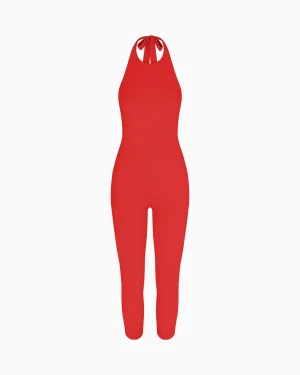 Smooth Stretch Capri Catsuit | Cherry