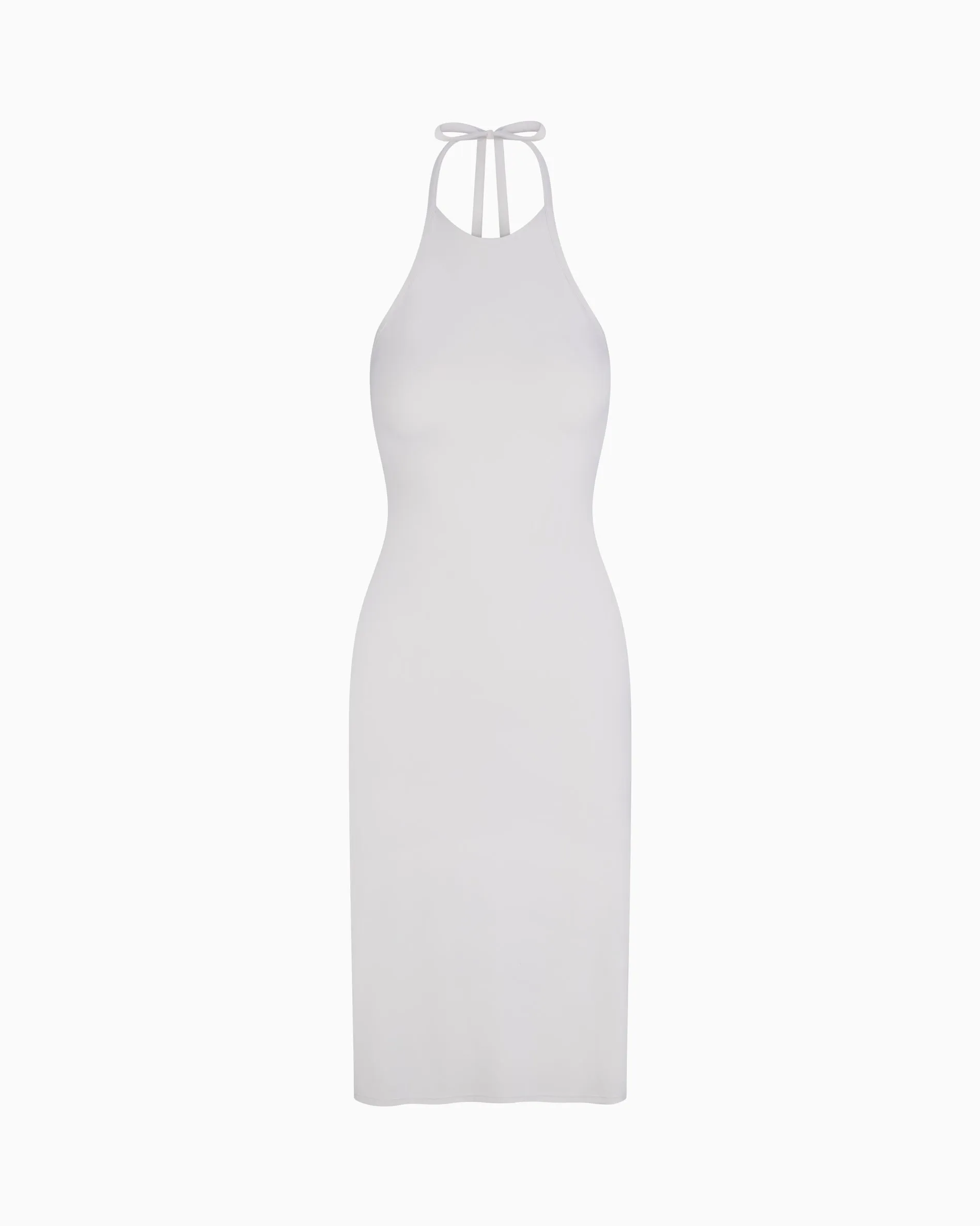 Smooth Stretch Halter Tunic | Light Grey