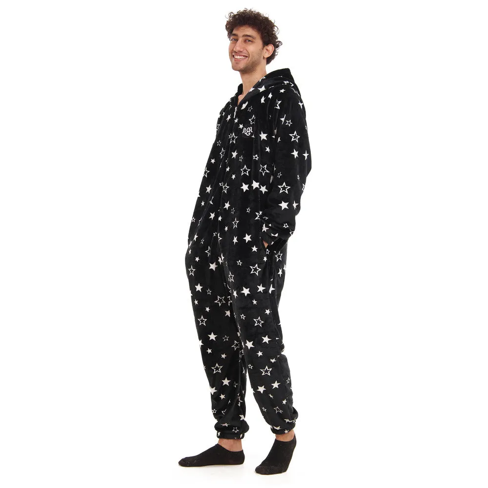 Snuggs Blanket Onesie Black With White Stars