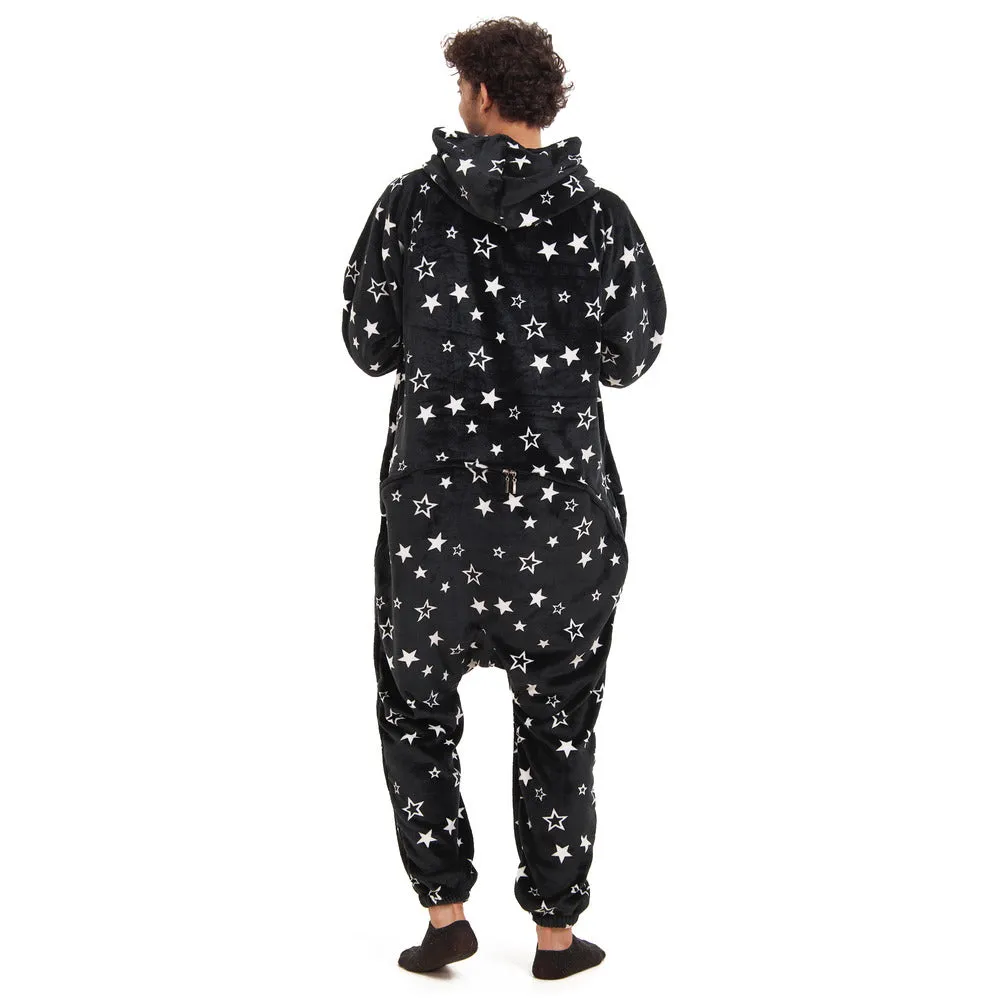 Snuggs Blanket Onesie Black With White Stars