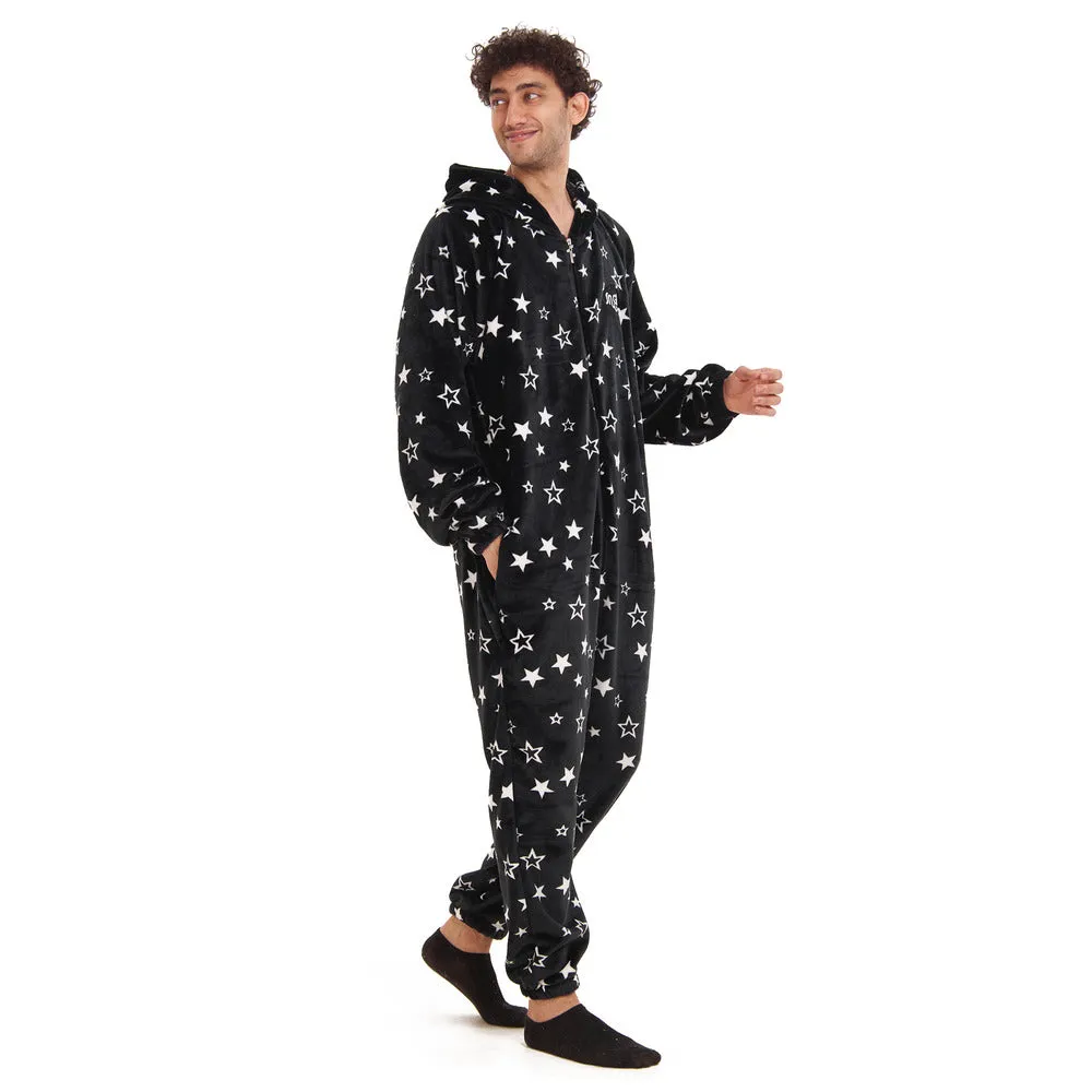 Snuggs Blanket Onesie Black With White Stars