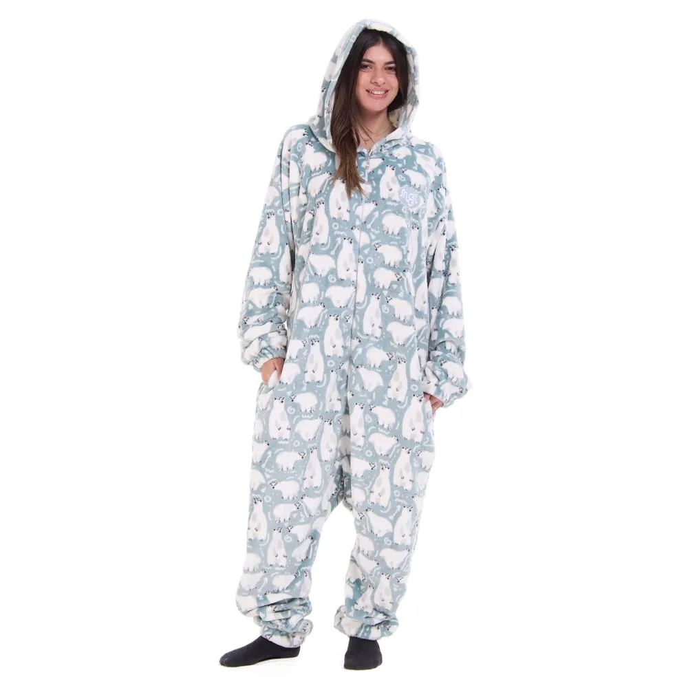 Snuggs Blanket Onesie Petroleum Polar Bear