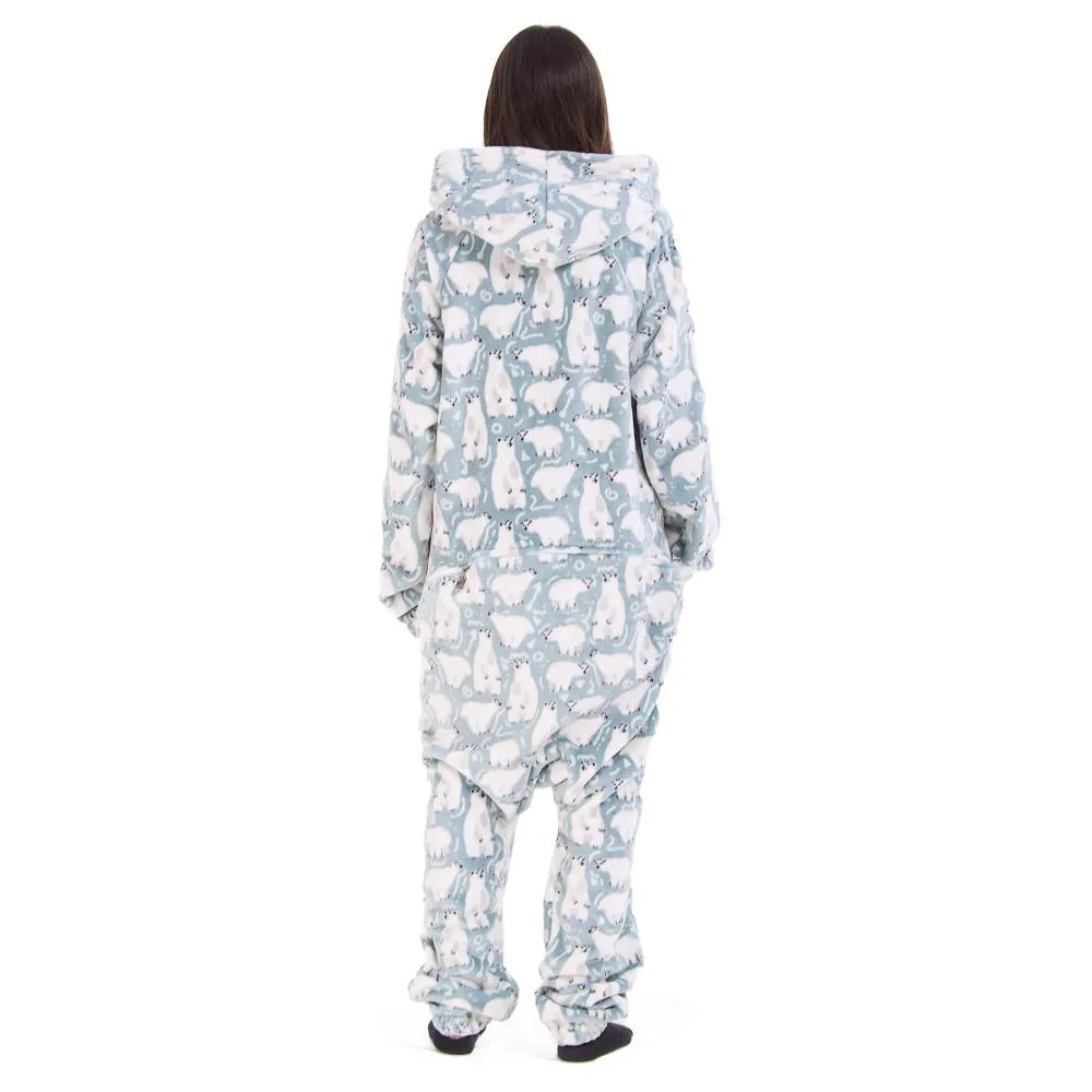 Snuggs Blanket Onesie Petroleum Polar Bear