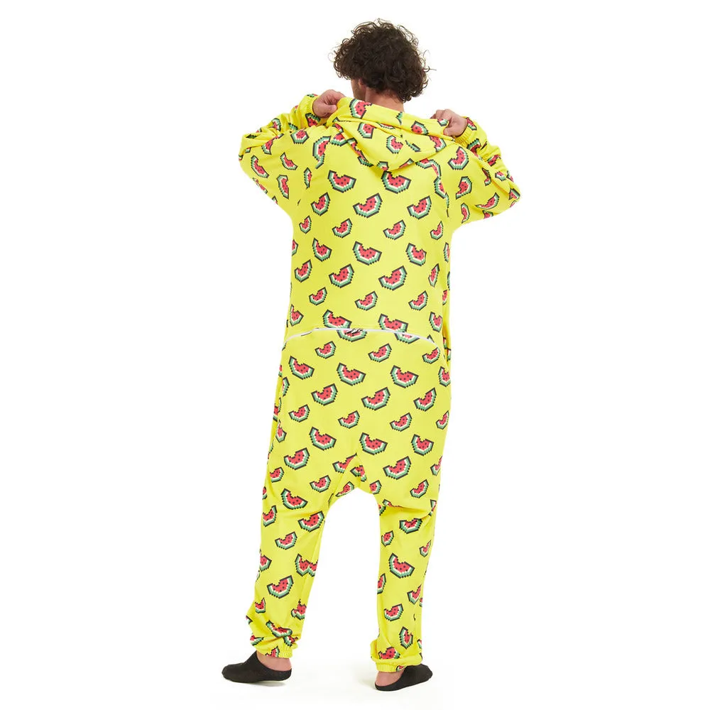 Snuggs Blanket Onesie Yellow Watermelon Pixels