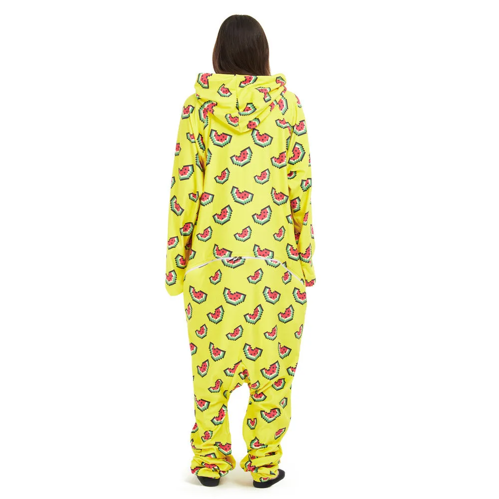 Snuggs Blanket Onesie Yellow Watermelon Pixels