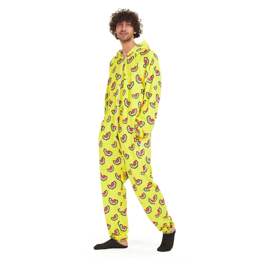 Snuggs Blanket Onesie Yellow Watermelon Pixels