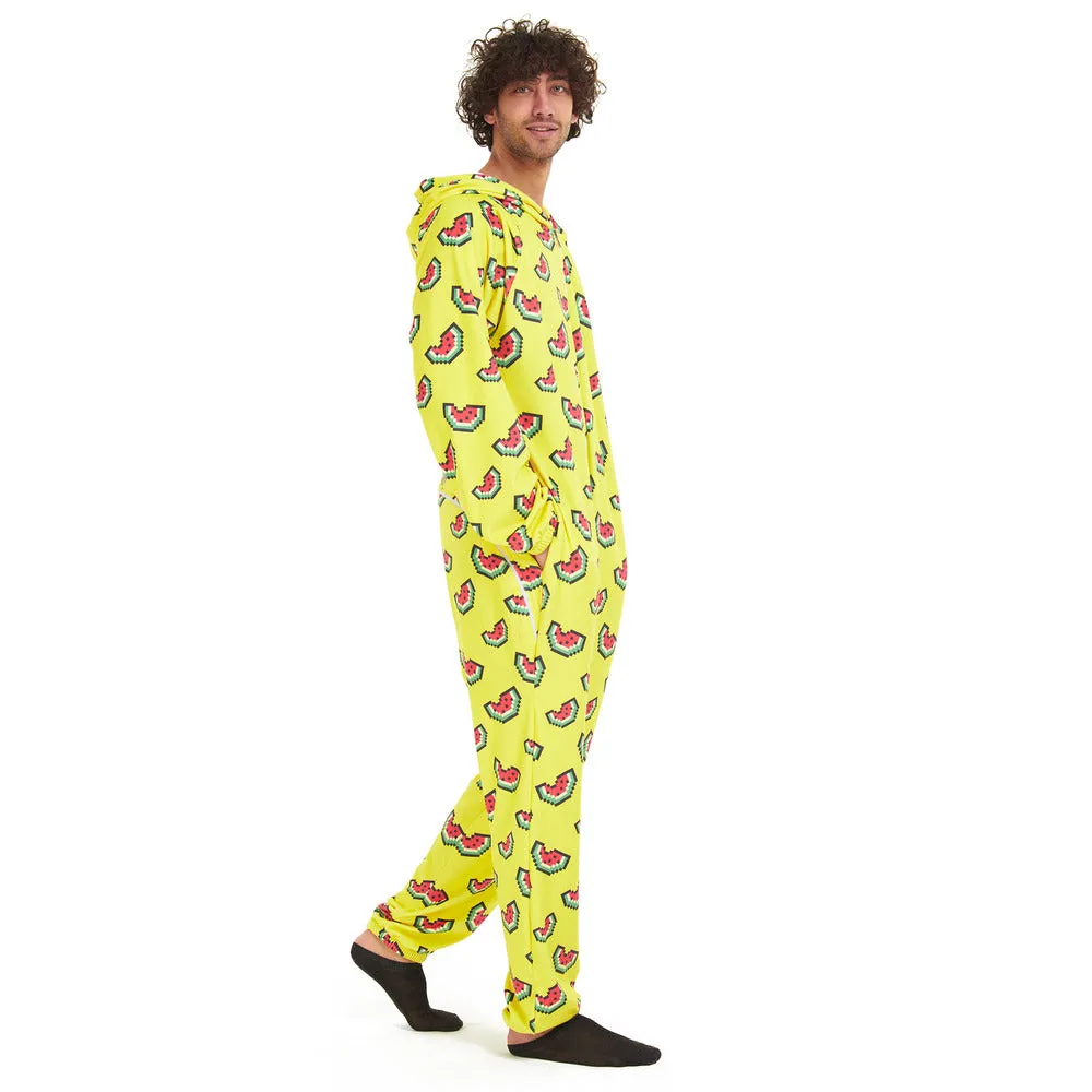 Snuggs Blanket Onesie Yellow Watermelon Pixels