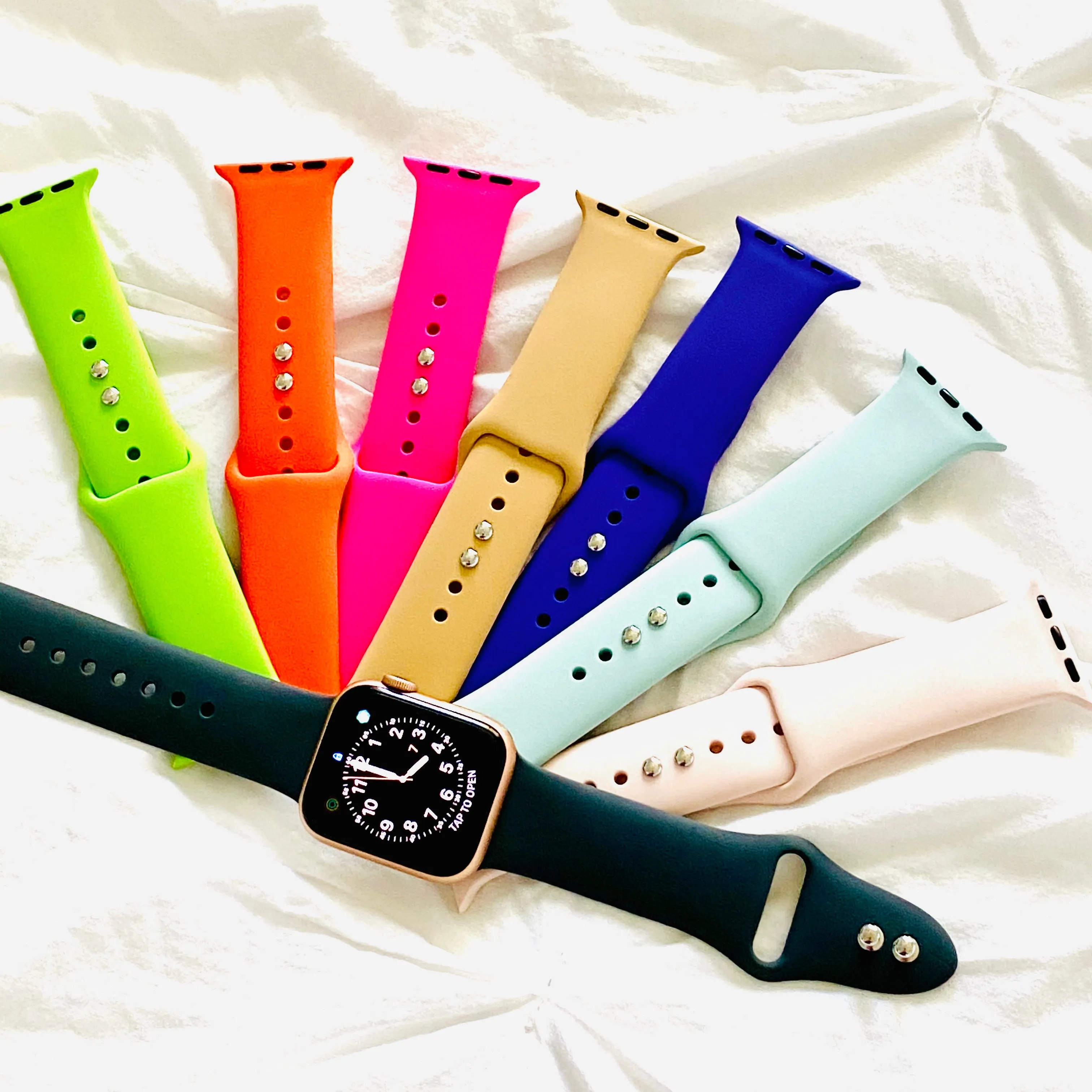 Solid Color Silicone Band For Apple Watch Multiple Colors Available