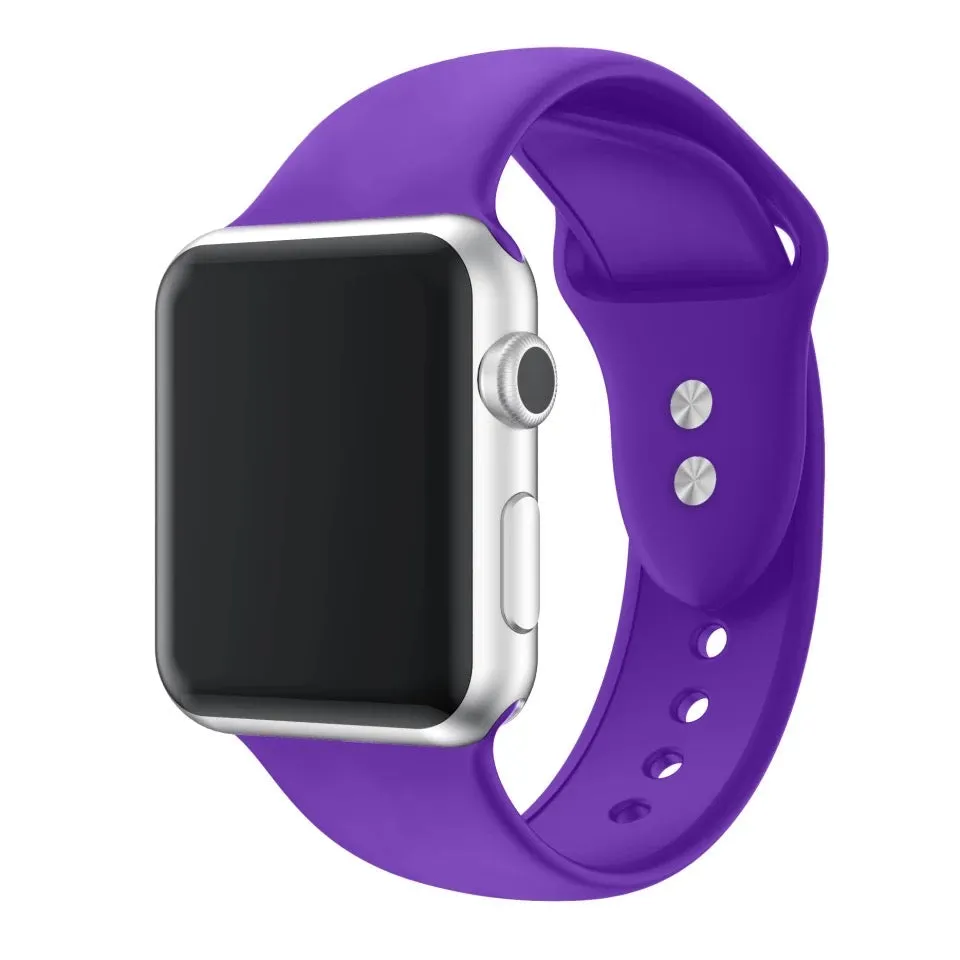 Solid Color Silicone Band For Apple Watch Multiple Colors Available