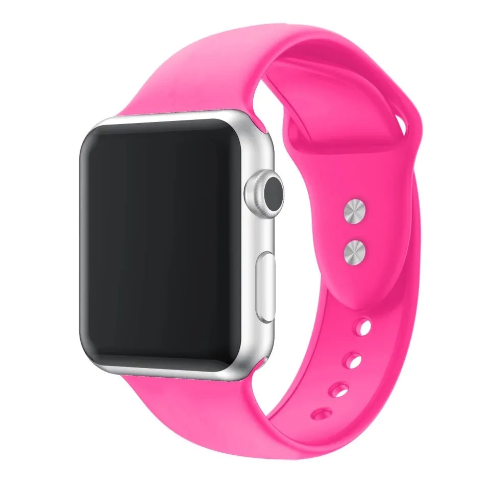 Solid Color Silicone Band For Apple Watch Multiple Colors Available