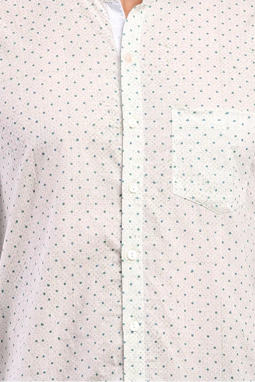 Teal Pola Dots Mens Shirt