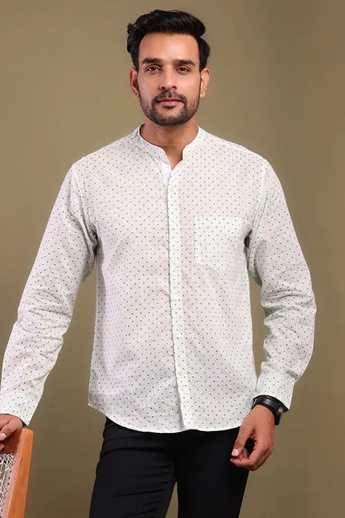 Teal Pola Dots Mens Shirt