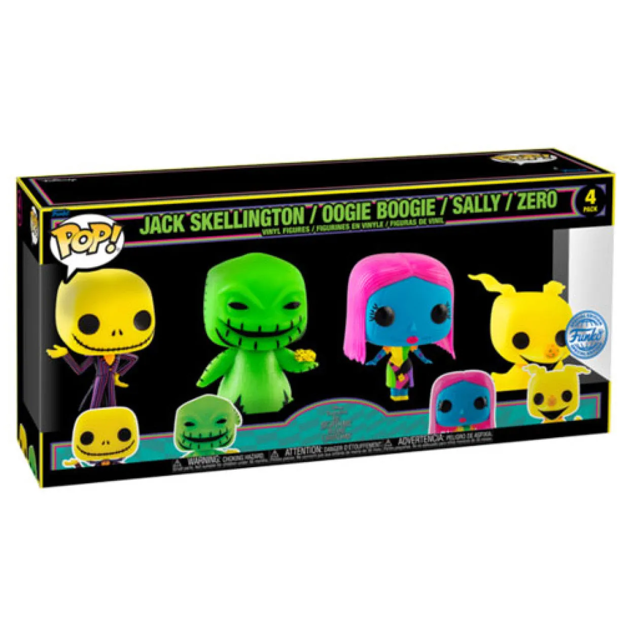 The Nightmare Before Christmas - Blacklight US Exclusive Pop! Vinyl 4-Pack