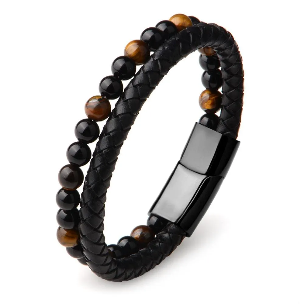 Tiger's Eye Leather Bracelet – Boost Your Strength and Mental Clarity