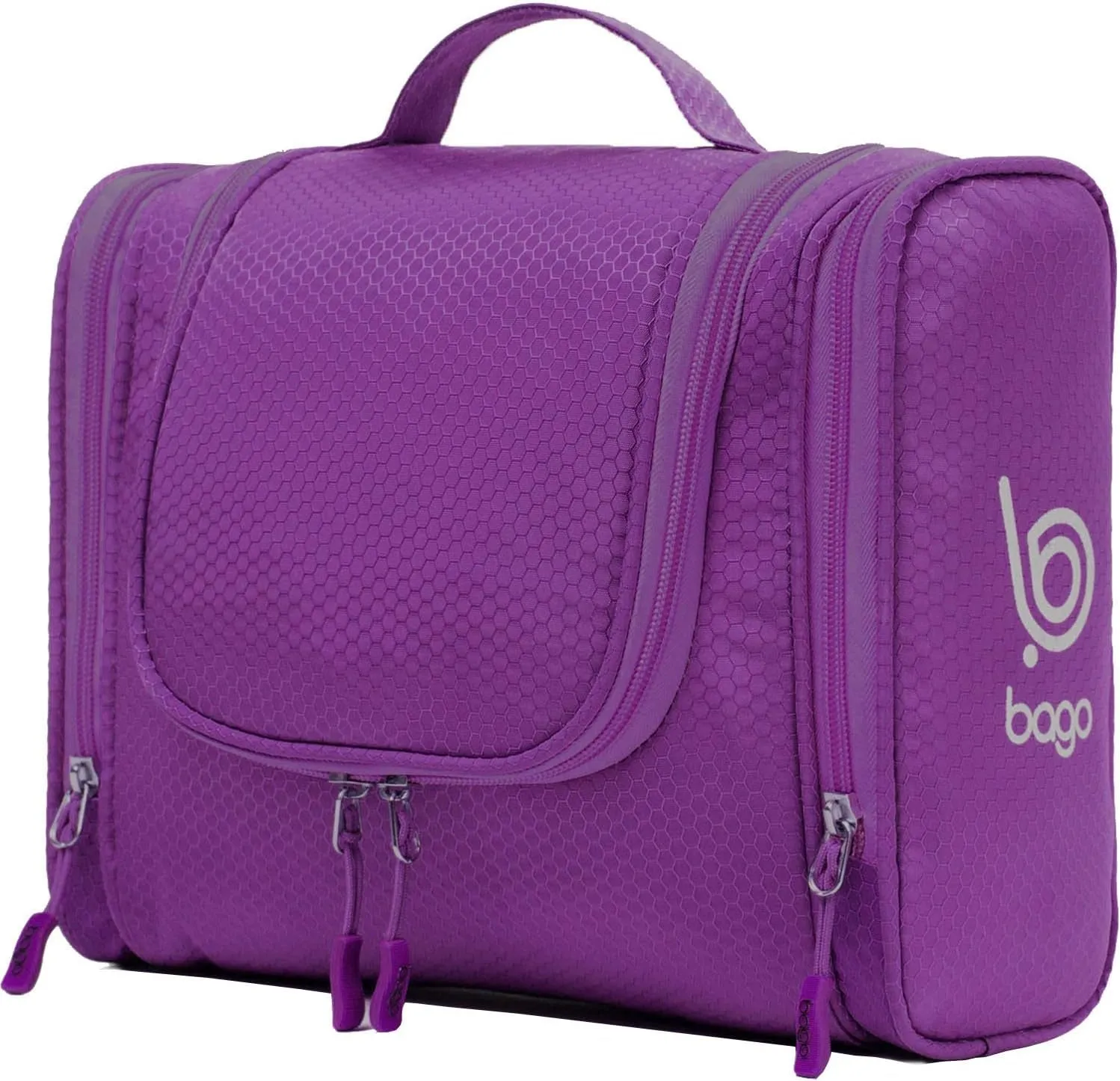 Travel Toiletry Bag for Women and Men X-Large Waterproof Hanging Large Toiletry Bag for Bathroom and Travel Bag for Toiletries Organizer -Travel Makeup Bag (Purple)