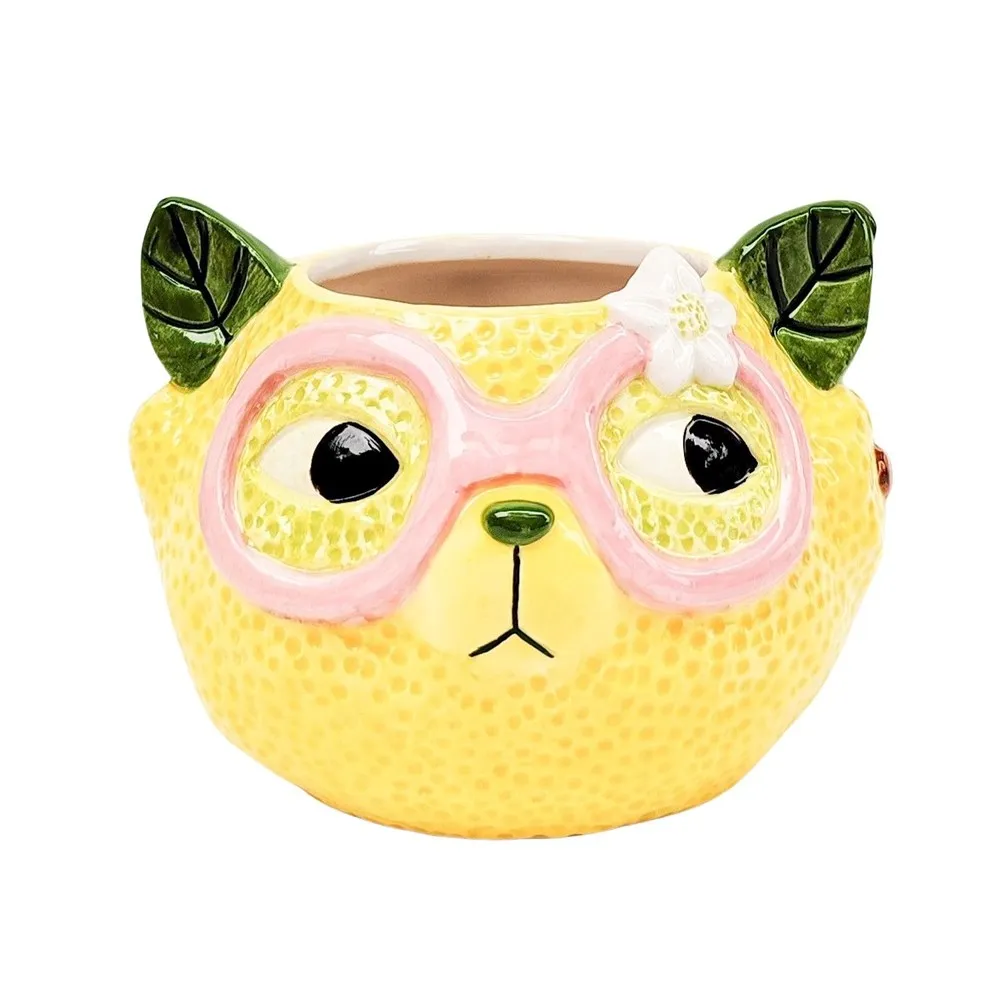 Urban products: Tropicana Cat Lemon Planter Yellow 9cm