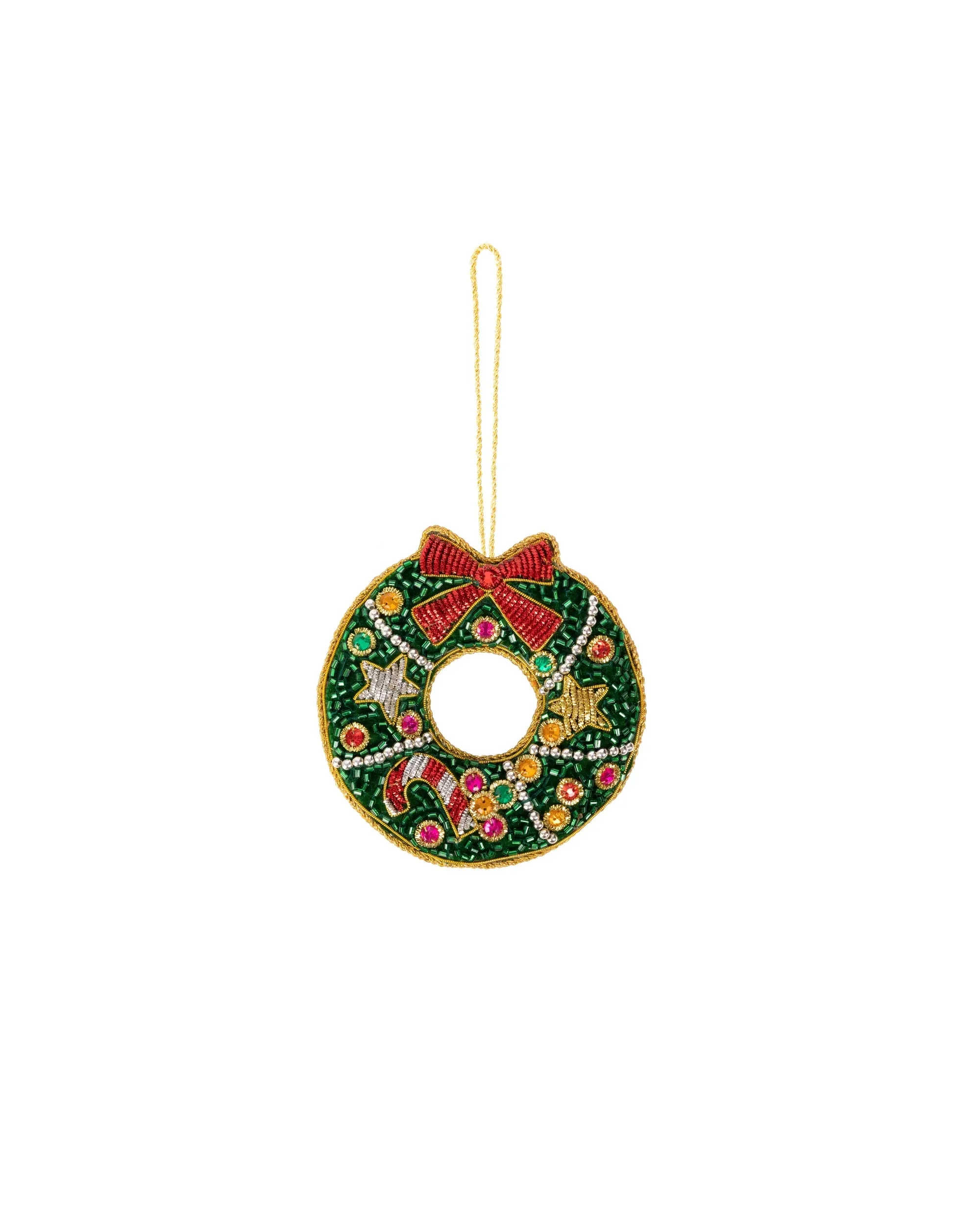 VARSHA JARIWALA Decorated Green Garland Ornament