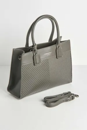 Veeno Carlton Collection V Patterned Tote Bag in Grey