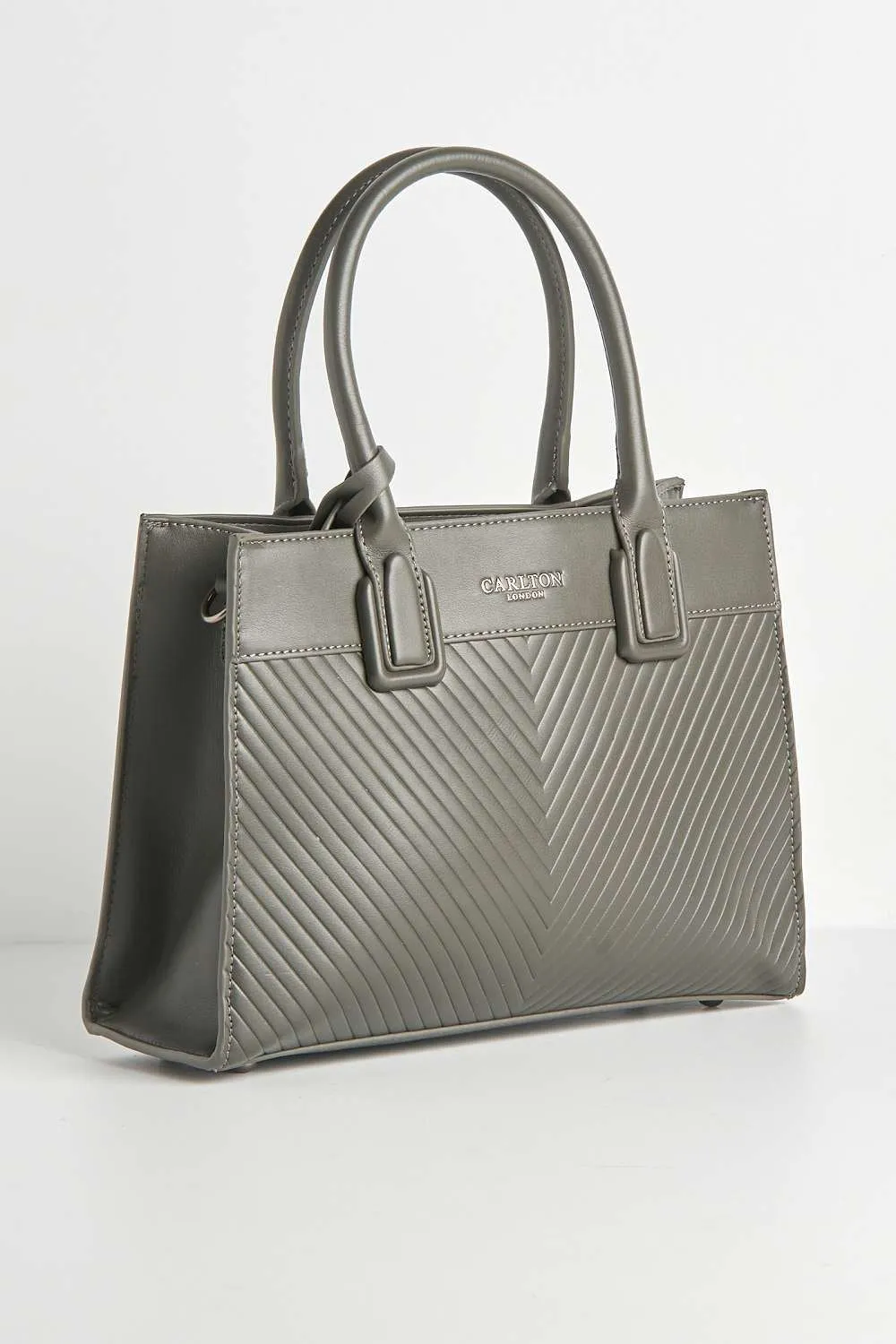 Veeno Carlton Collection V Patterned Tote Bag in Grey