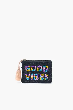 Vibrant Good Vibes Beaded Pouch