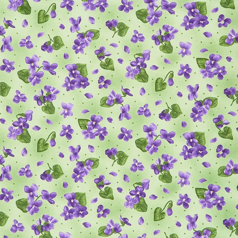 Viola - Violets Green Yardage