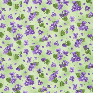 Viola - Violets Green Yardage