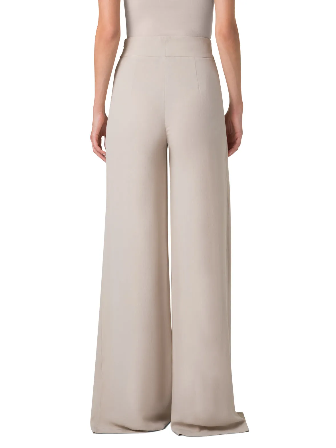 Wide Silk Pants with Slits