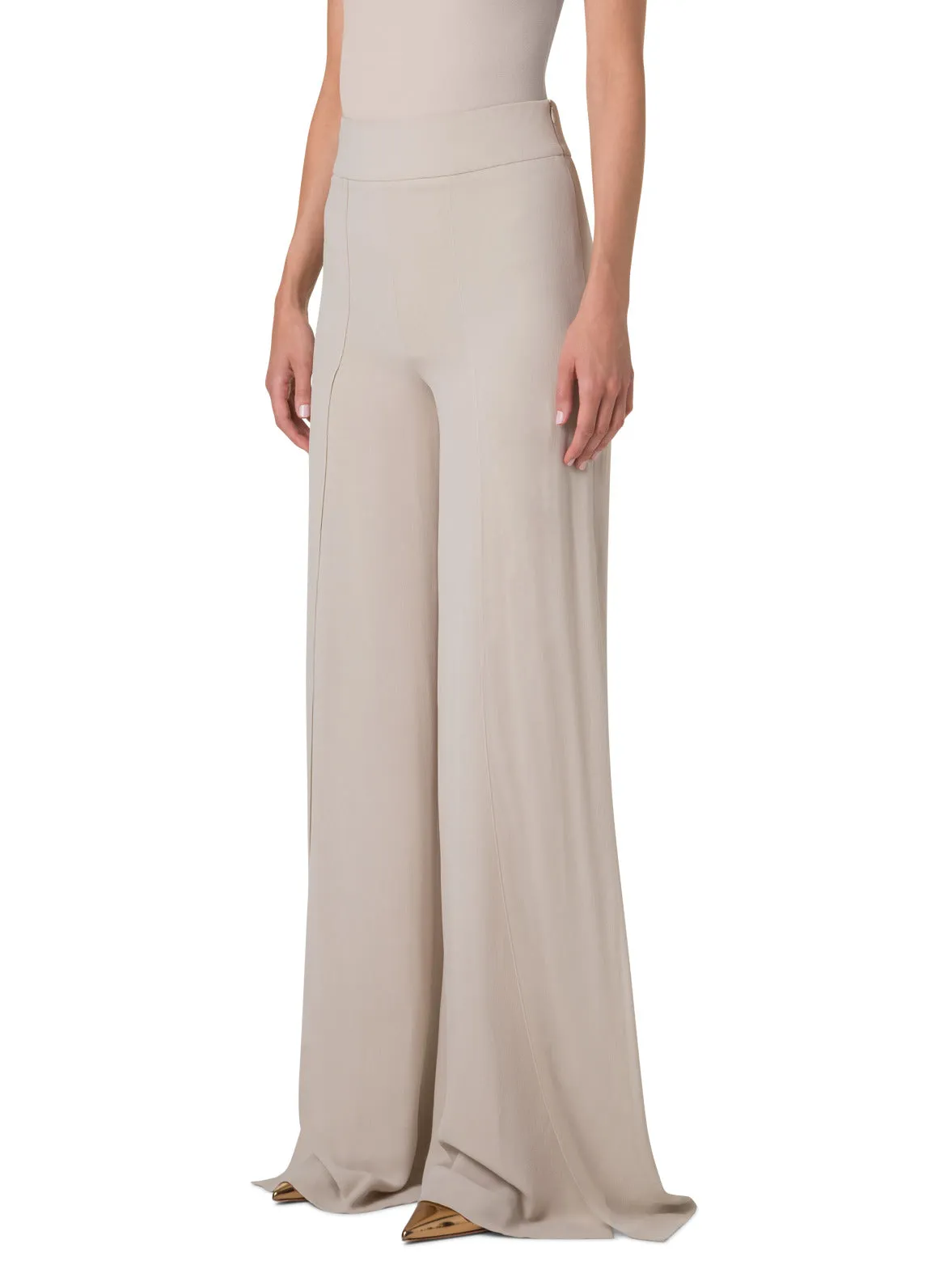 Wide Silk Pants with Slits