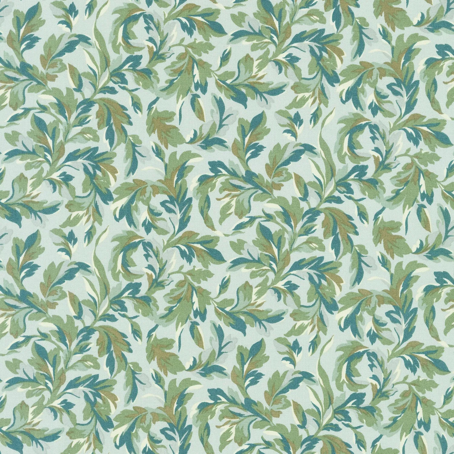 Willoughby - Leaves Blue Yardage